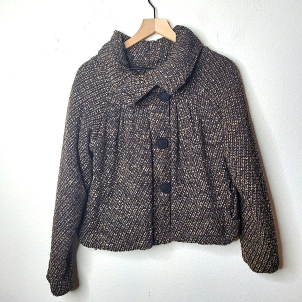 Nick and Mo Black and Brown Tweed Coat Med…